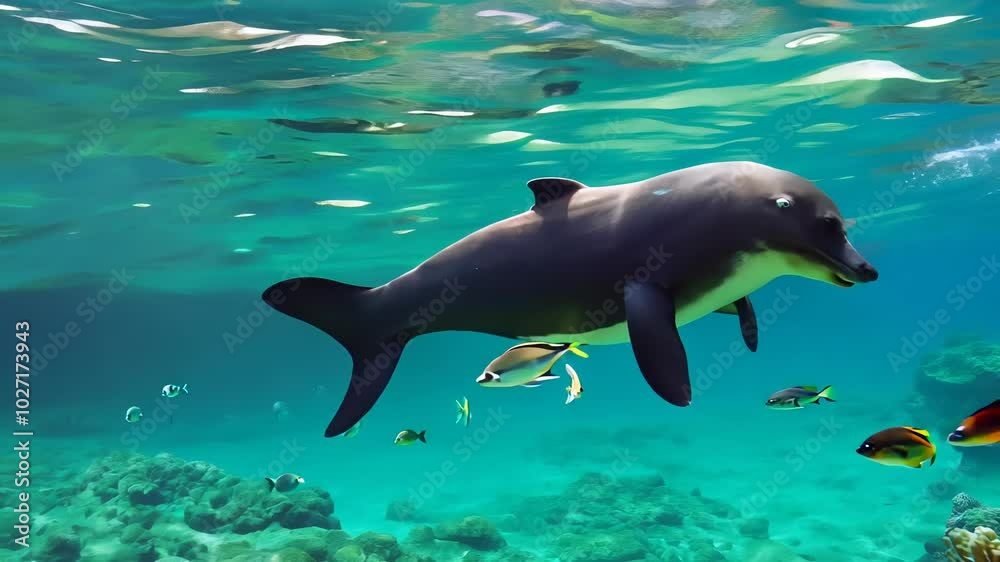 Hammerhead Shark Swimming in Ocean Hammerhead Shark Swimming in Ocean