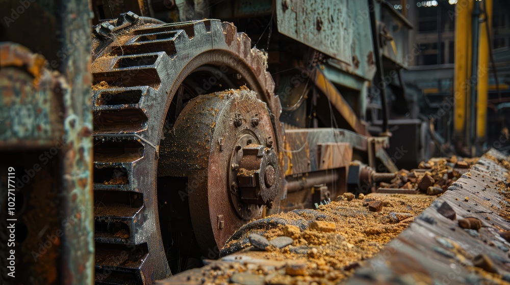 Rusty Industrial Gear in Abandoned Factory Rusty Industrial Gear in Abandoned Factory