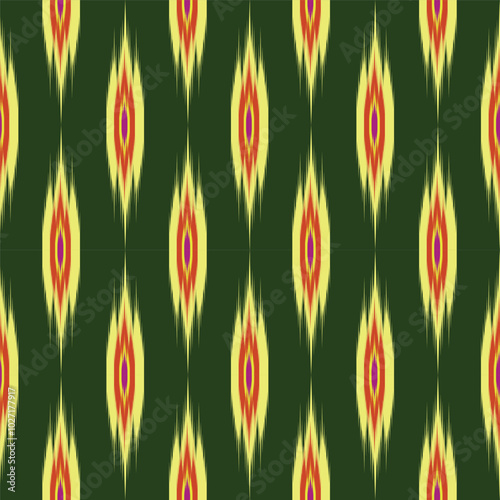 Ikat ethnic tribal ,handmade native pattern motif. Ethnic ikat abstract background art.Ikat geometric  ethnic oriental seamless pattern.Design for fabric pattern , textile ,printing and other project.