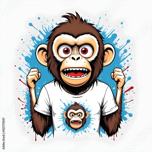 Lively Monkey Character Illustration with Big Eyes photo