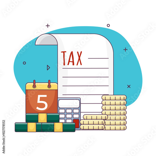 Pay Taxes on Time, Company or Individual, Calendar, Calculator, Money and Tax Forms