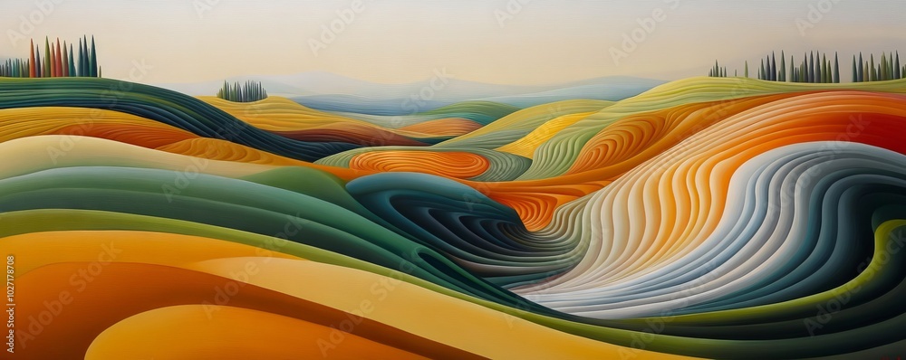 Winding River Through Colorful Hills Winding River Through Colorful Hills