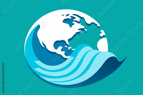 Abstract minimalist design for world tsunami awareness day