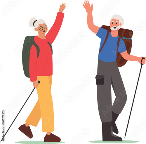 Senior Couple Spending Time with Outdoor Hiking