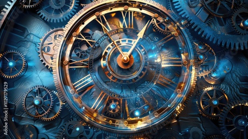 Wallpaper Mural Intricate Clockwork Mechanism in Motion Torontodigital.ca