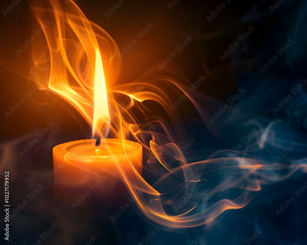 Mesmerizing Flames Swirling in Serene Candlelight Symbolizing Hope and Tranquility