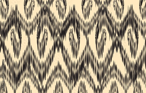 Ikat ethnic tribal ,handmade native pattern motif. Ethnic ikat abstract background art.Ikat geometric  ethnic oriental seamless pattern.Design for fabric pattern , textile ,printing and other project.