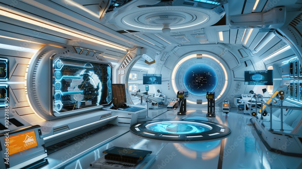 Advanced Futuristic Space Station Interior Advanced Futuristic Space Station Interior