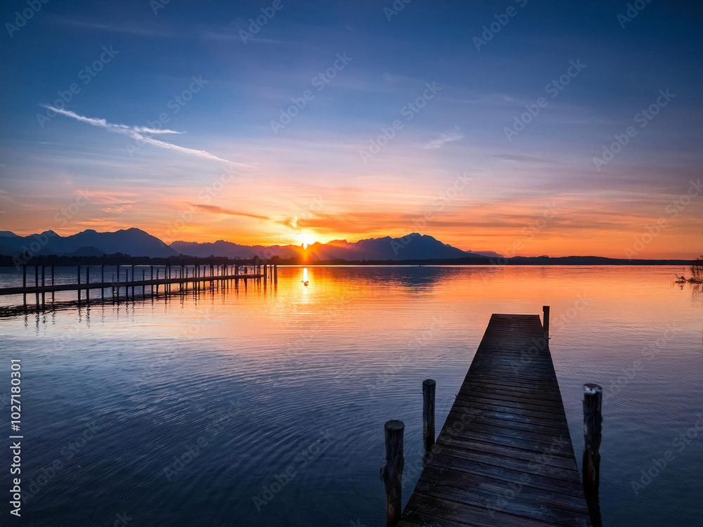 Fototapeta premium sunset at pier