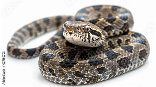 Wallpaper Mural A snake is curled up on a white background Torontodigital.ca