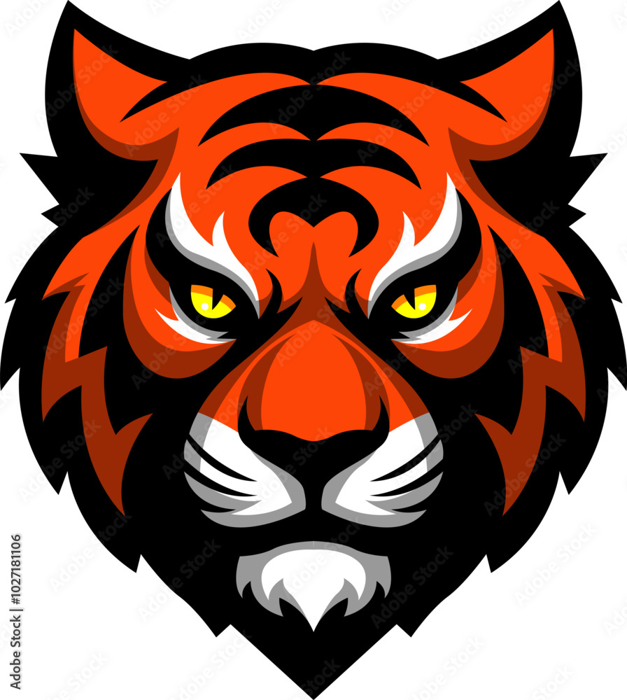 The tiger head is angry The tiger head is angry