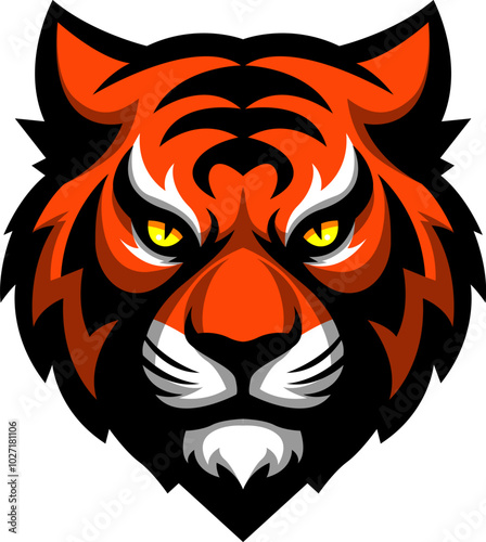 The tiger head is angry