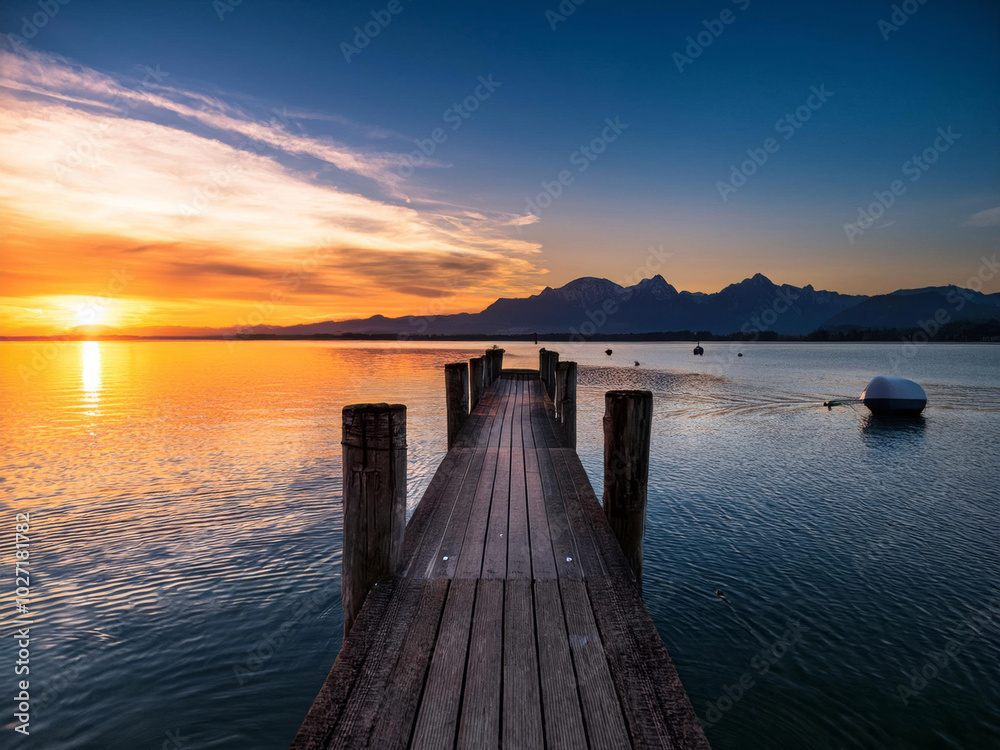 Fototapeta premium sunset at pier