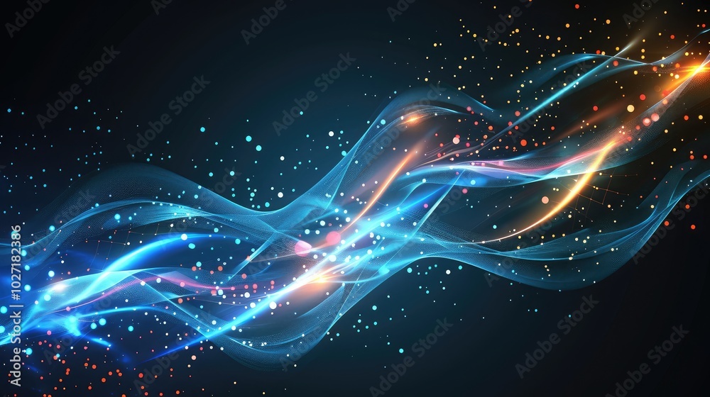 Fototapeta premium Colorful Abstract Digital Wave Energy