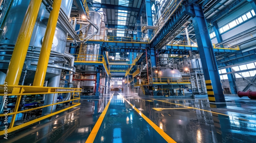 Fototapeta premium Modern Industrial Manufacturing Facility Interior