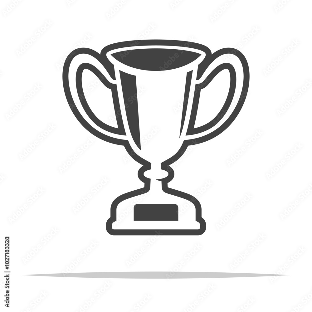 Single trophy cup outline icon transparent vector isolated Single trophy cup outline icon transparent vector isolated