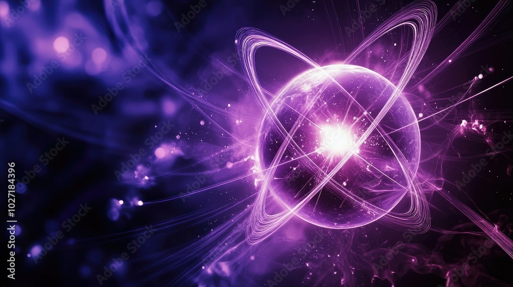 atomic cosmos with violet light effects atomic cosmos with violet light effects