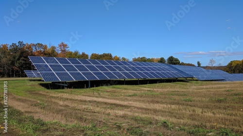 Solar Panels in a Rural Field