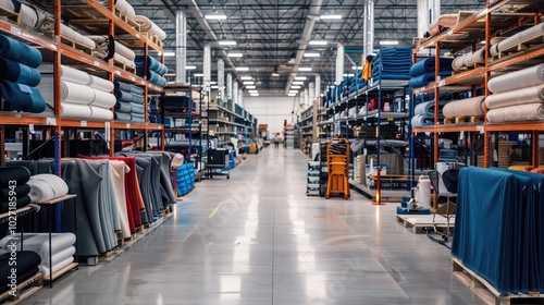 Modern Fabric Warehouse Storage Aisle