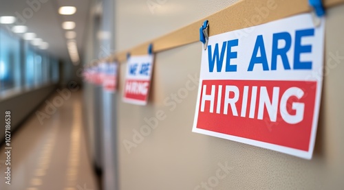 Stations With "We Are Hiring" Sticky Notes