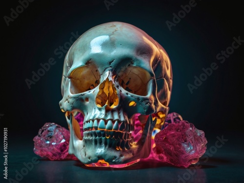 Realistic Human Skull Display