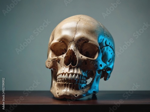 Realistic Human Skull Display