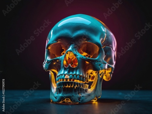 Realistic Human Skull Display