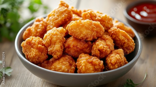 Crispy Fried Chicken Bites in a Bowl