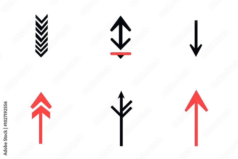 A collection of simple arrow icons, on a white background, vector graphics, simple shapes, vector style, vector illustration, simple design, flat colors, simple shapes, minimalistic, simple lines A collection of simple arrow icons, on a white background, vector graphics, simple shapes, vector style, vector illustration, simple design, flat colors, simple shapes, minimalistic, simple lines