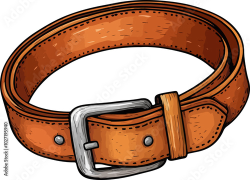 Elegant Leather Belt Design - High-Quality Fashion Accessory Illustration