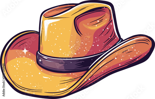 Authentic Cowboy Hat Design – High-Quality Western Headwear Graphics for Apparel & Merchandise