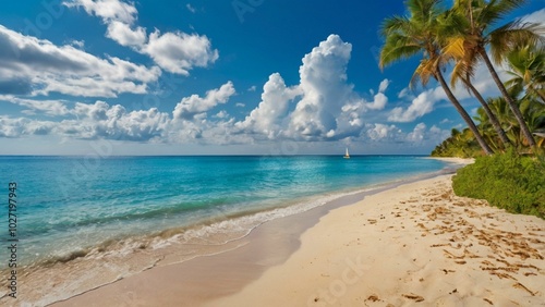 beach with blue sky