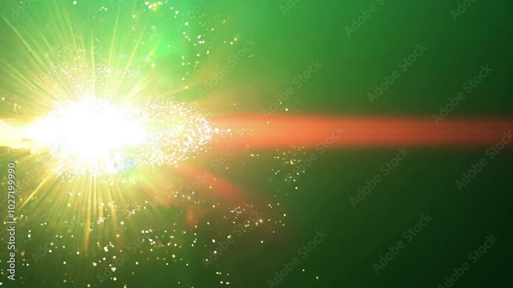 Energetic Green Explosion on green screen background