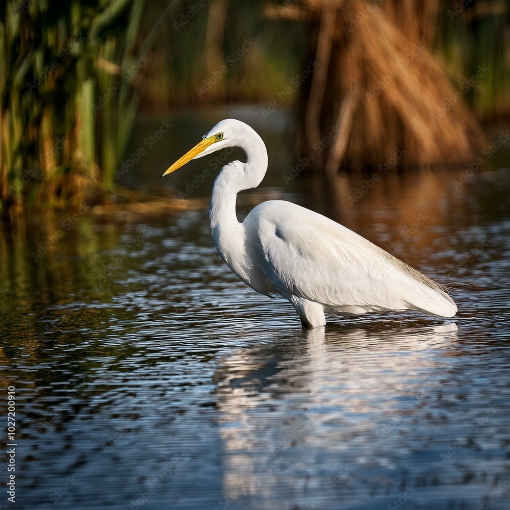 Great White Egret, aka Great White Heron, AI generated Great White Egret, aka Great White Heron, AI generated
