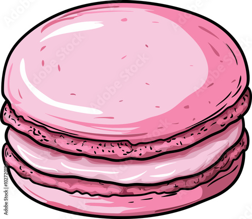 Colorful Macarons Design Illustration - Elegant French Dessert Design