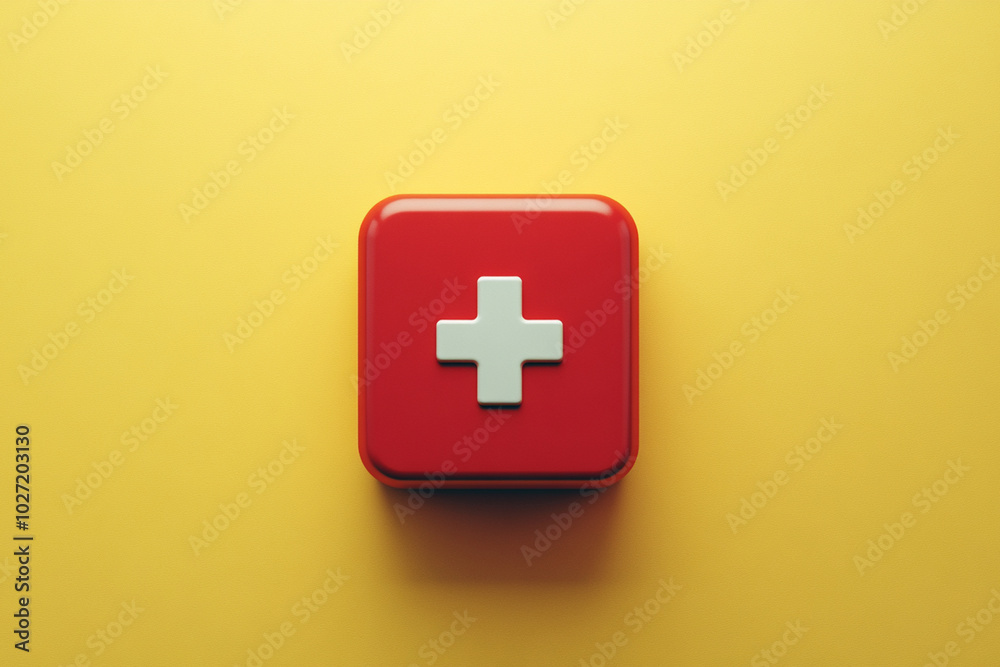 Fototapeta premium First Aid Kit Medical Bag with White Cross