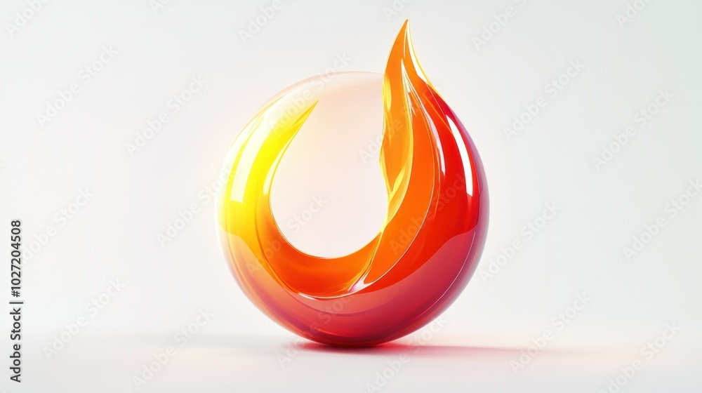 Abstract Glass Sculpture with Flame-Like Form Abstract Glass Sculpture with Flame-Like Form