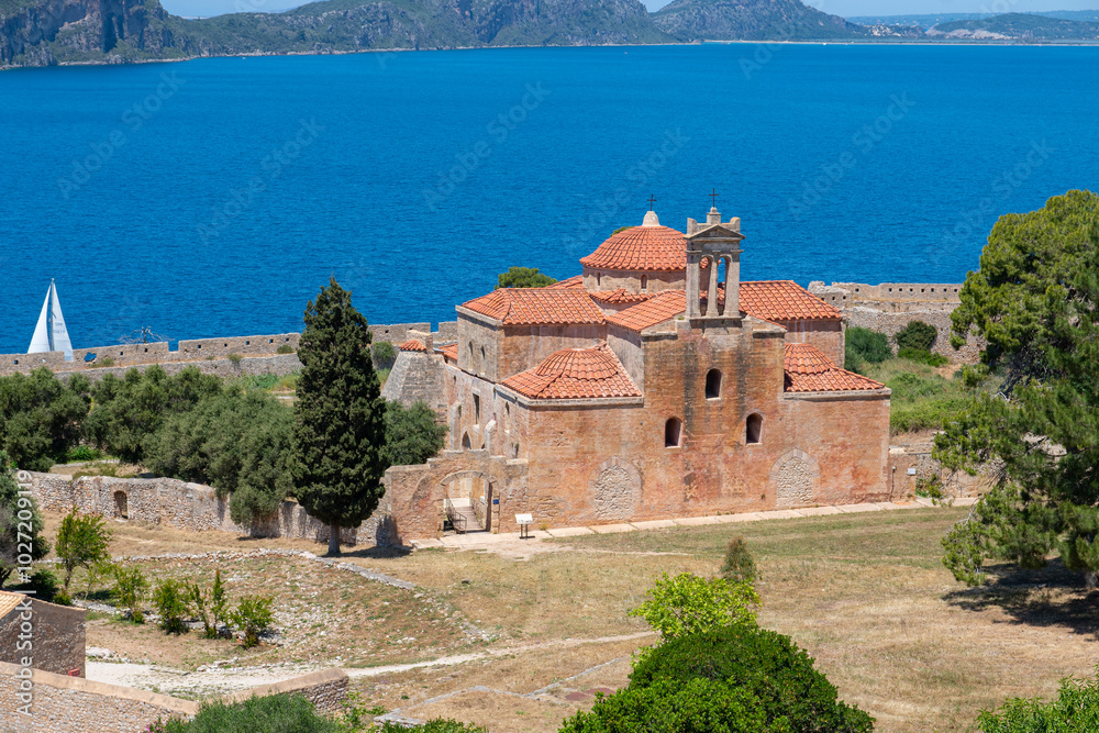 Metamorphosis Sotiros church inside Castle of Pylos (Niokastron)