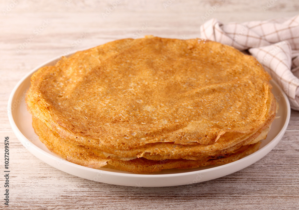 Stack of homemade crepes Stack of homemade crepes