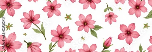 Pattern Flowers on a Light Background