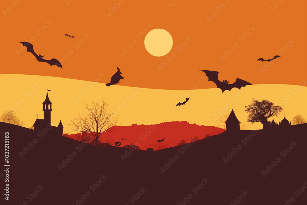 orange halloween landscape orange halloween landscape