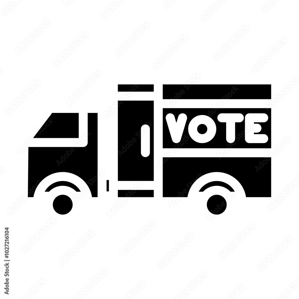 Campaign Truck Vector Design Icon Style Campaign Truck Vector Design Icon Style