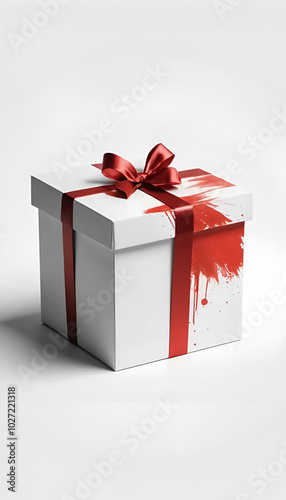white gift box isolated on white background 