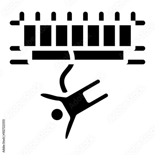 Bungee Jumping Cord Vector Design Icon Style