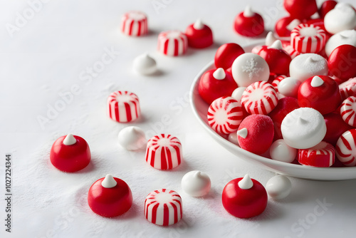 red and white Christmas candy
