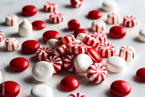 red and white Christmas candy