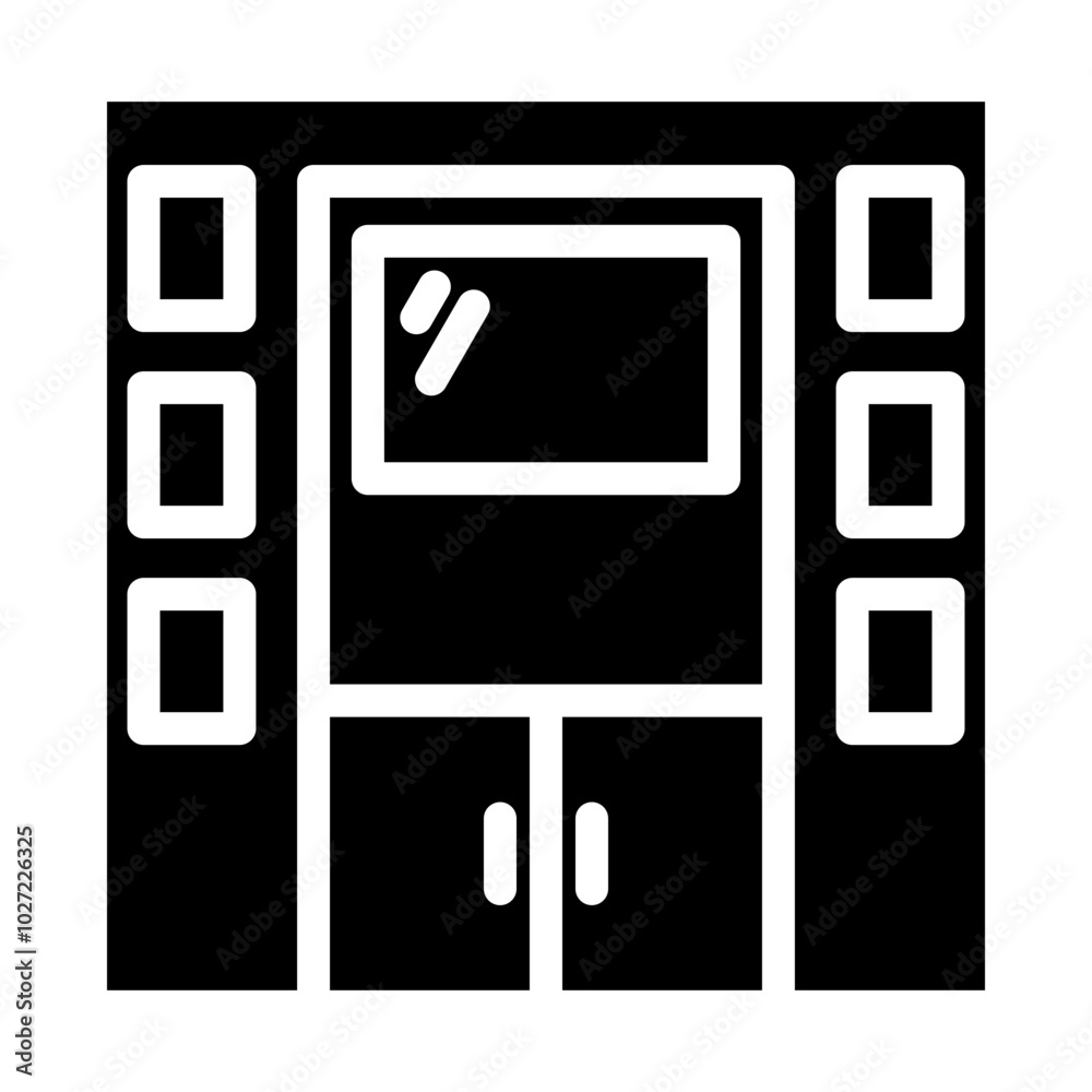 TV Room Vector Design Icon Style TV Room Vector Design Icon Style