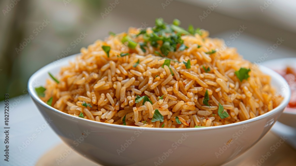 Delicious Jollof Rice from West Africa in a Clean Setting Delicious Jollof Rice from West Africa in a Clean Setting