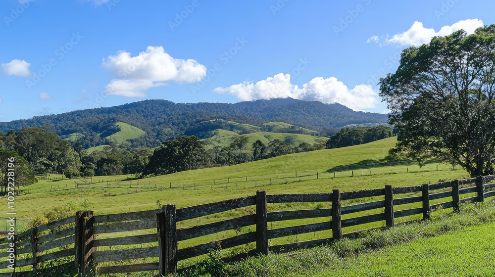 Scenic Countryside Landscape with Lush Green Fields Scenic Countryside Landscape with Lush Green Fields