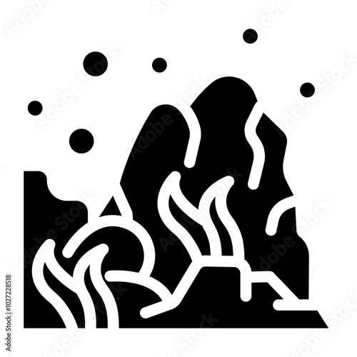 Sea Cave Vector Design Icon Style